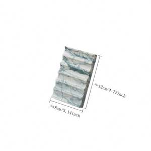 Porte-savon en marbre véritable naturel et lisse porte-éponge pour le visage plateau d'éponge de maquillage de salle de bain avec trou d'égouttage - Product Image 4