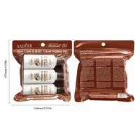 Ensemble de voyage 3 pièces pour le soin des cheveux et le bain à l'huile de coco : shampoing, gel douche, masque capillaire
