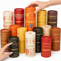 Contenants cylindriques ronds en papier kraft couché UV pour l'emballage de l'huile d'attar, des bougies parfumées et des sérums de soin de la peau en gros