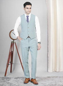 ชุดสูทผู้ชาย 5 ชิ้น ผ้าโพลีเอสเตอร์ ทรงเข้ารูป พร้อมเสื้อแจ็คเก็ต เสื้อกั๊ก เสื้อเชิ้ต กางเกง และเนคไท สำหรับโอกาสพิเศษของผู้ชาย - Product Image 3