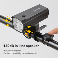 2 en 1 : Klaxon de vélo et lampe frontale LED super lumineuse rechargeable, étanche IPX4, 8 modes, pour VTT, vélo de route et cyclisme en extérieur