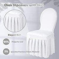 Housses extensibles pour décoration de mariage d'hôtel Housses de protection de siège de chaise en spandex avec jupe pour salle à manger