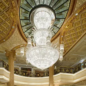 Luxury Style Residential Decoration Chandelier Hotel Villa Church Custom Crystal LED Pendant Lamp