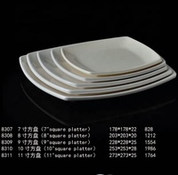 Incassable Restaurant Vaisselle 7 Pouces Résistant À La Chaleur Pas Cher En Vrac Blanc Carré Mélamine Plat De Service