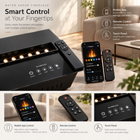 Cheminée électrique à vapeur d'eau 3D TONYA, insert de cheminée électrique, flamme LED RGBW, télécommande pour la décoration de la maison et des hôtels