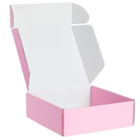 Scatola postale di cartone personalizzata con logo personalizzato stampato rosa marrone kraft in cartone ondulato
