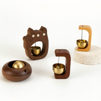 Campana de puerta de madera ecológica marca QingChuan, campana de viento de latón, alarma decorativa de cobre para apertura de tienda/hogar
