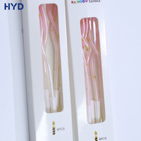 Bougies de fête métalliques courbées et fines pour une décoration de gâteau élégante, faites à la main, non toxiques, certifiées FDA/FCM/ROHS, OEM/ODM en gros