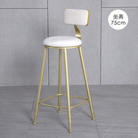 Tabouret de bar moderne de style nordique, luxe léger, en métal, avec dossier haut, pour mobilier de bar, usage commercial, maison, café, cuisine, restaurant, comptoir