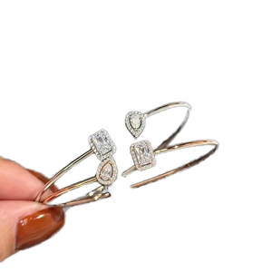 Pulsera de Plata de Ley 925 con Baño de Rodio de Alta Calidad, Diseño de Doble Capa con Cruz, Moderna, para Mujer, con Circonitas, Cadena Fina Abierta - Product Image 1