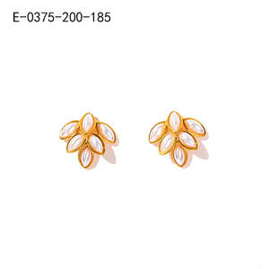 Boucles d'oreilles tendance en acier inoxydable 316L plaqué or PVD, durables et résistantes E-0375-200-185 - Product Image 1