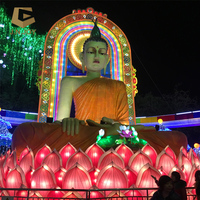 Outdoor-Festival-Lichtdekoration LED-Blumenlaterne Wasserdichte Chinesische Stofflaterne für Festivals