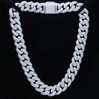 Collar de Cadena Cubana de Lujo con Moissanita, Chapado en Oro, Plata de Ley, Joyería para Regalo de Compromiso, Estilo Hip Hop para Fiestas