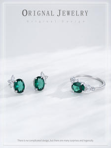 แหวนและต่างหูเงินแท้ S925 ประดับมรกตสไตล์วินเทจ ขายดี เหมาะสำหรับเป็นของขวัญวันวาเลนไทน์สำหรับผู้หญิง - Product Image 6