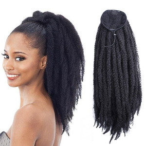 <span class=keywords><strong>Queue</strong></span> <span class=keywords><strong>de</strong></span> <span class=keywords><strong>cheval</strong></span> bouclée afro Marley <span class=keywords><strong>de</strong></span> 18 pouces avec cordon <span class=keywords><strong>de</strong></span> serrage, <span class=keywords><strong>extension</strong></span> <span class=keywords><strong>de</strong></span> <span class=keywords><strong>cheveux</strong></span> 90g, volumineuse, résistante à la chaleur, en fibre pour femmes noires - Product Image 1