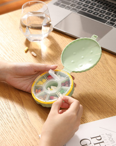 Wholesale Medibox Custom Logo 7-Day Round Pill Organizer PP <b>Material</b> Medicine Tablet <b>Box</b> with Insect - Product Image 4