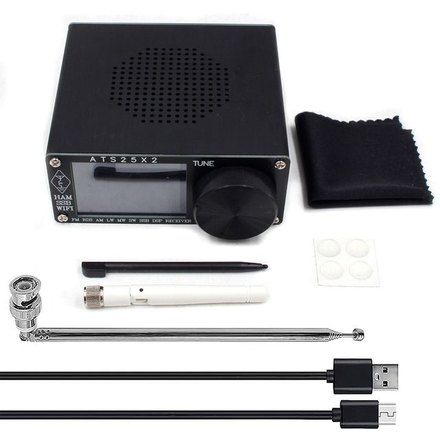 ATS-25X2 SDR Radio Receiver FM RDS APP Network WIFI Full Band with Spectrum Scanning DSP and Microwave Use Black