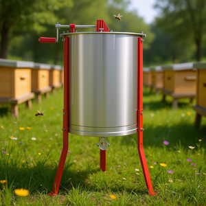 Extracteur de miel manuel en acier inoxydable à 6 cadres avec boîte de vitesses pour l'apiculture, modèle D0100XUY1JV - Product Image 2