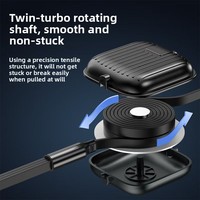 Câble de données USB portable multi-usage 5 en 1 100W à charge rapide, câble de charge USB rétractable 100W, câble de charge USB Type C