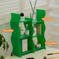 Étagère de rangement personnalisée en acrylique de luxe à 3 couches, présentoir de bureau coloré pour parfums et cosmétiques, matière plastique
