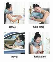 Dispositif de stimulation intelligente du nerf vague en forme de U pétrissage Shiatsu chauffé vibrant oreiller de massage du cou pour les douleurs au cou