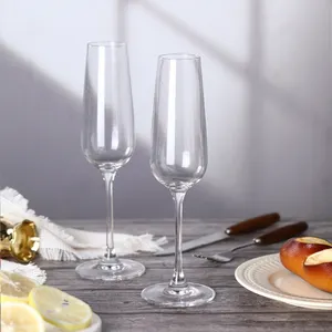 FAWLES Crystal Classic Flute Champagne Glasses Clear Glassware Long Stem Wine Glasses Free Samples