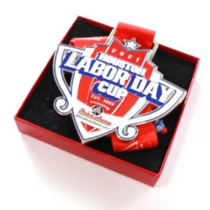 Médailles de récompense personnalisées AI-MICH pour le football et les sports, avec ruban de cou, boîte, style antique et moderne, plaqué argent - Product Image 3