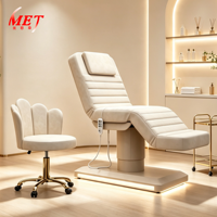 Holzmaserung Fußsteuerung LED-Basis 3-Motoren-Massage-Schönheitsliege Schönheitssalon 3-Motoren-Massageliegen Salonmöbel
