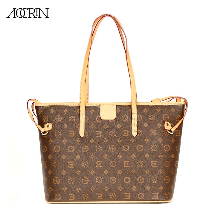 2023 hot sales luxury designer letter printing water and oil proofing large capacity PVC leather women's tote bags