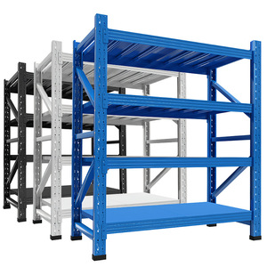 Étagères d'entrepôt en acier multi-niveaux réglables à assemblage rapide, rayonnages de stockage pour entrepôt et dépôt, rayonnages de marchandises robustes - Product Image 3