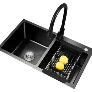 Lavello da cucina moderno in acciaio inossidabile a forma di lavello da cucina con Design quadrato spazzolato lucido da 3 anni