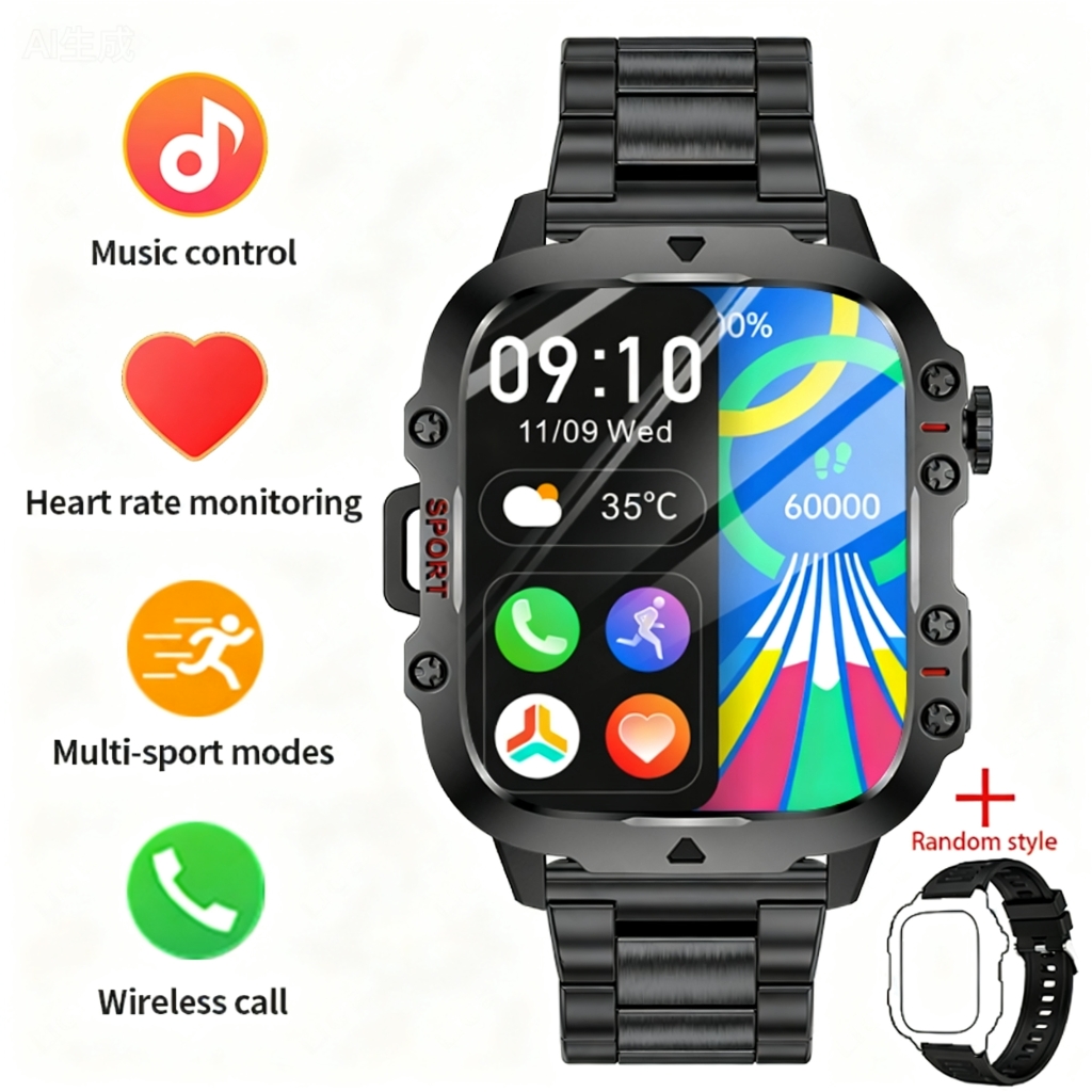 D - Black steel +gift strap