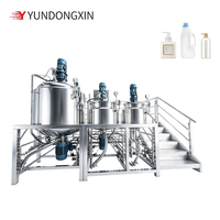 Homogénéisateur émulsifiant sous vide fixe 1T avec PLC, machine de mélange de savon liquide, mélangeur de détergent liquide, équipement d'émulsification