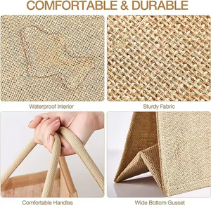 <strong>Wholesale</strong> Recycle Natural Fashion Style <strong>Jute</strong> Shopping <strong>Bag</strong> Hot Sales Eco Friendly Reusable <strong>Jute</strong> <strong>Bag</strong> <strong>Tote</strong> With Custom Printed Logo - Product Image 3