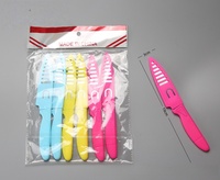 Moderne 6-delige Set Van Kleurrijke Roestvrijstalen Keukengerei Veilig Handleiding Pp Plastic Groente Fruitmes Voor Thuisgebruik