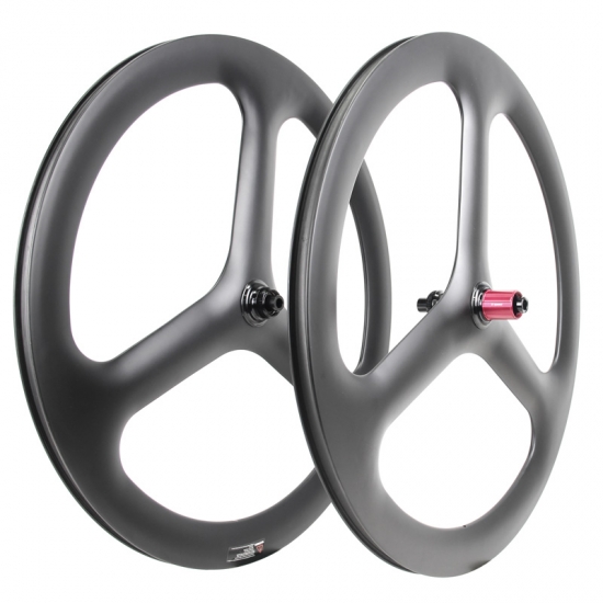 LightCarbon 55mm road tri-spoke wheels 700c carbon bicycle Pro wheel wholesale 3-spoke wheels