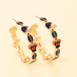 Personality Game Day Earrings Football Helmet Hoop Earrings for Women Girls <strong>Rugby</strong> Soccer Statement Earrings Accessories <strong>Gifts</strong> - Product Image 4