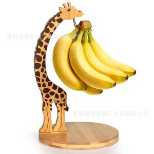 Soporte de Madera para Plátanos con Diseño de Jirafa, Organizador de Frutas para Cocina, Diseño Ecológico de Bambú - Product Image 1