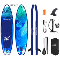 Tabla de Paddle Surf Inflable de 10'6/320cm, Fabricada por OEM, Color Amarillo, Impresión Completa, con Certificado CE