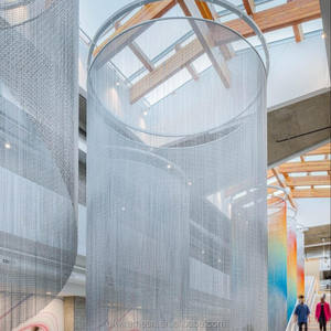 Divisor de Habitaciones de Malla de Aluminio Color Oro Rosa, Malla Metálica Decorativa Moderna para Boutique y Estudio - Product Image 5