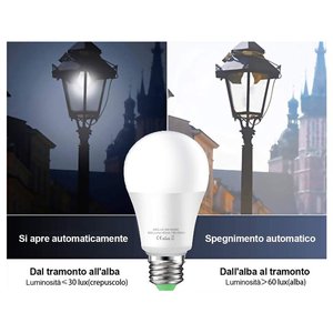 E27 lampada LED con sensore crepuscolare 9W 900 Lumen A60 3000K sensore notte giorno-illuminazione/lampadine - Product Image 4