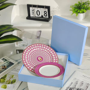 Oferta de Bajo Precio: Juego de 2 Platos de Porcelana Ecológica con Diseño de Plantas, Plato de Postre Europeo de Lujo, Caja de Regalo - Product Image 2