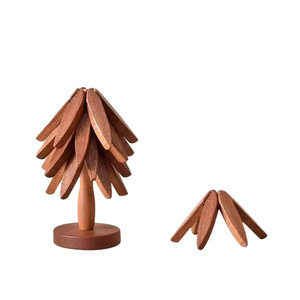Salvamanteles con forma de árbol de madera maciza, aislante del calor, antiescaldaduras, para mesa de cocina, posavasos, resistente a altas temperaturas - Product Image 3