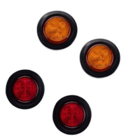 Feu arrière à 4 LED, rond de 2 pouces avec joint en caoutchouc, feu arrière de camion en plastique (YD-04)