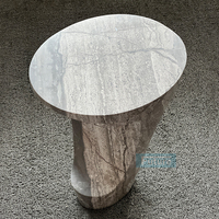 Prix d'usine, petite table d'appoint en marbre marron de Venise au design moderne et de luxe pour le hall d'entrée de la chambre à coucher du salon