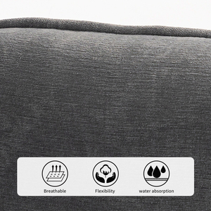 Poltrona a dondolo moderna imbottita con poggiapiedi - Comoda poltrona lounge in tessuto premium per <span class=keywords><strong>soggiorno</strong></span> e camera da letto - Product Image 4