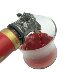 Verseur de bouteille de vin personnalisé, en liège, pour Halloween, accessoires en acier inoxydable, bec en métal, fleur de vin de cheval, animaux - Product Image 3