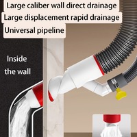 Tuyau de vidange mural à trois voies, déodorant pour égouts, clapet anti-retour, bouchon d'étanchéité 50 mm, double drainage pour machine à laver et lavabo