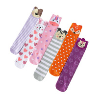 Chaussettes mi-mollet en tricot à motif papillon pour filles, en coton et élasthanne, absorbant la transpiration