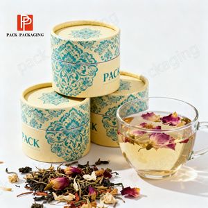 Cilindro de impresión personalizado, papel de grado alimenticio, cartón, Té Matcha, bolsas de bote, caja de tubo, embalaje para paquete de té de hierbas Suelto - Product Image 1